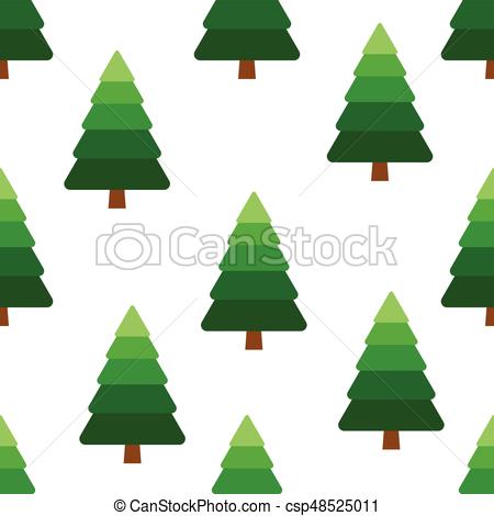 450x470 Pine Tree Pattern. Seamless Pattern With Green Fir Trees. Vector