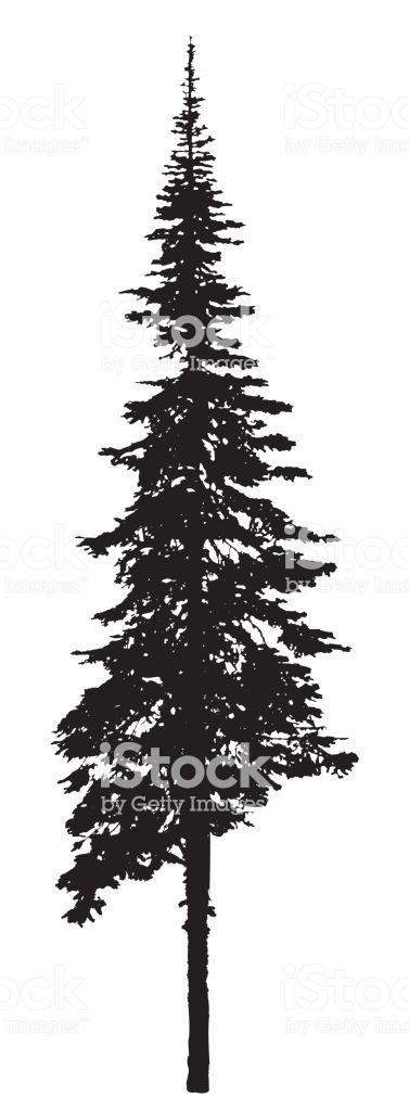 377x1024 Single Pine Tree Silhouette Stock Vector Art Amp More Images