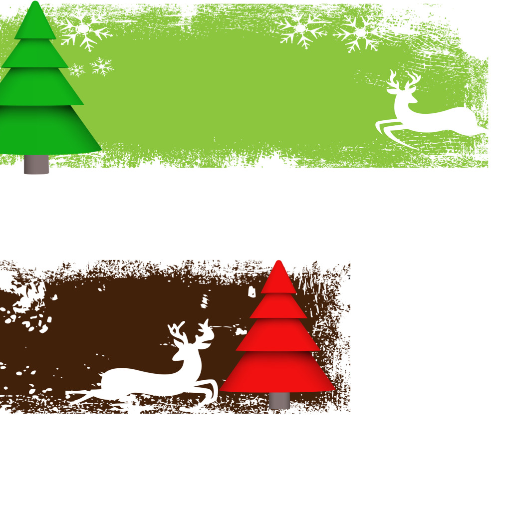 1024x1024 Green Pine Red Pine Tree Vector Cartoon Decorative Vector Free