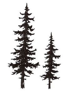 236x303 Vector Silhouettes Of Different Pine Trees.