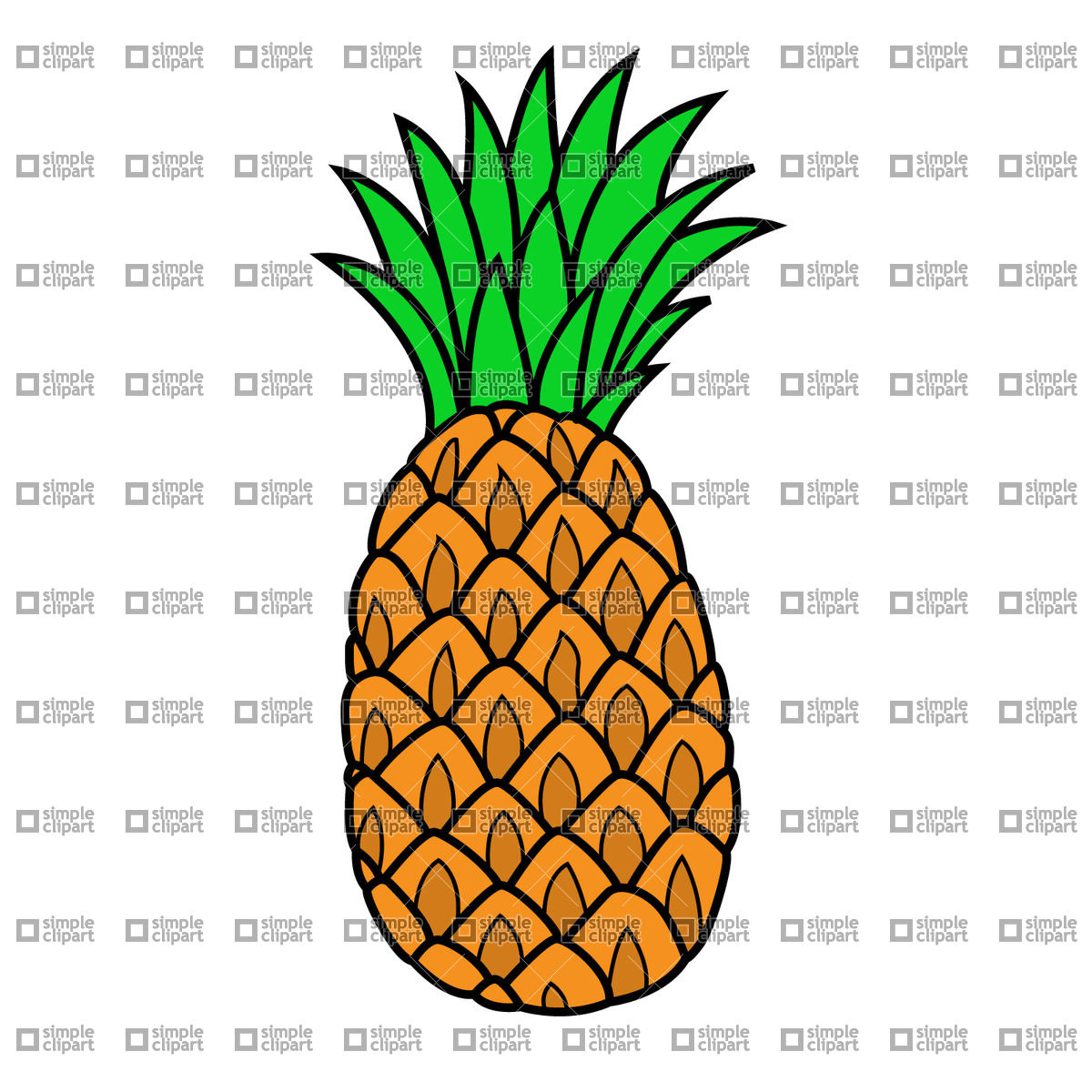 1200x1200 Pineapple Vector Image