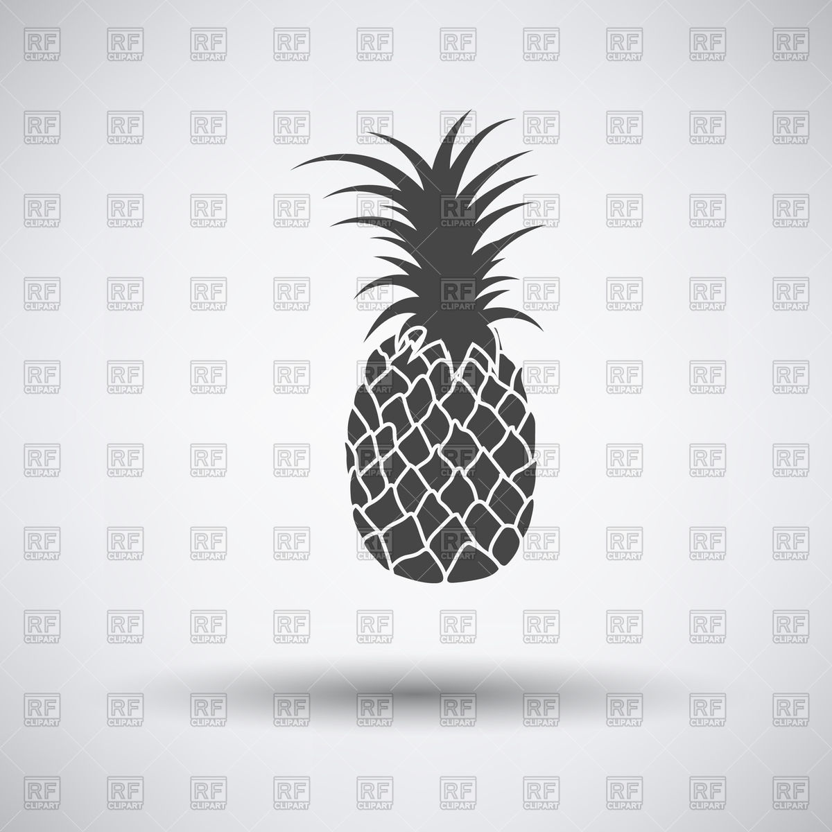 1200x1200 Pineapple Icon On A Gray Background With Round Shadow Vector Image