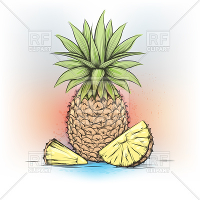 400x400 Colorful Watercolor Pineapple Vector Image Vector Artwork Of