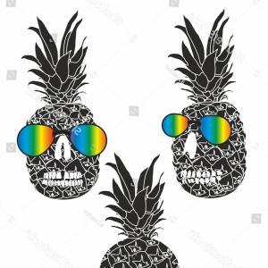 300x300 Pineapple Skull Graphic Design Vector Art Arenawp