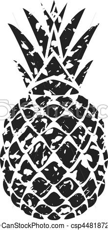 221x470 Pineapple. Vector Grunge Pineapple.