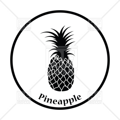 400x400 Thin Circle Design Icon Of Pineapple Vector Image Vector Artwork