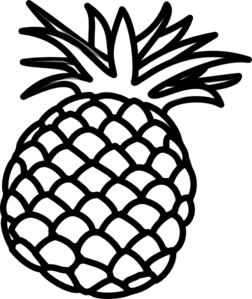 252x299 Pineapple Outline Clip Art