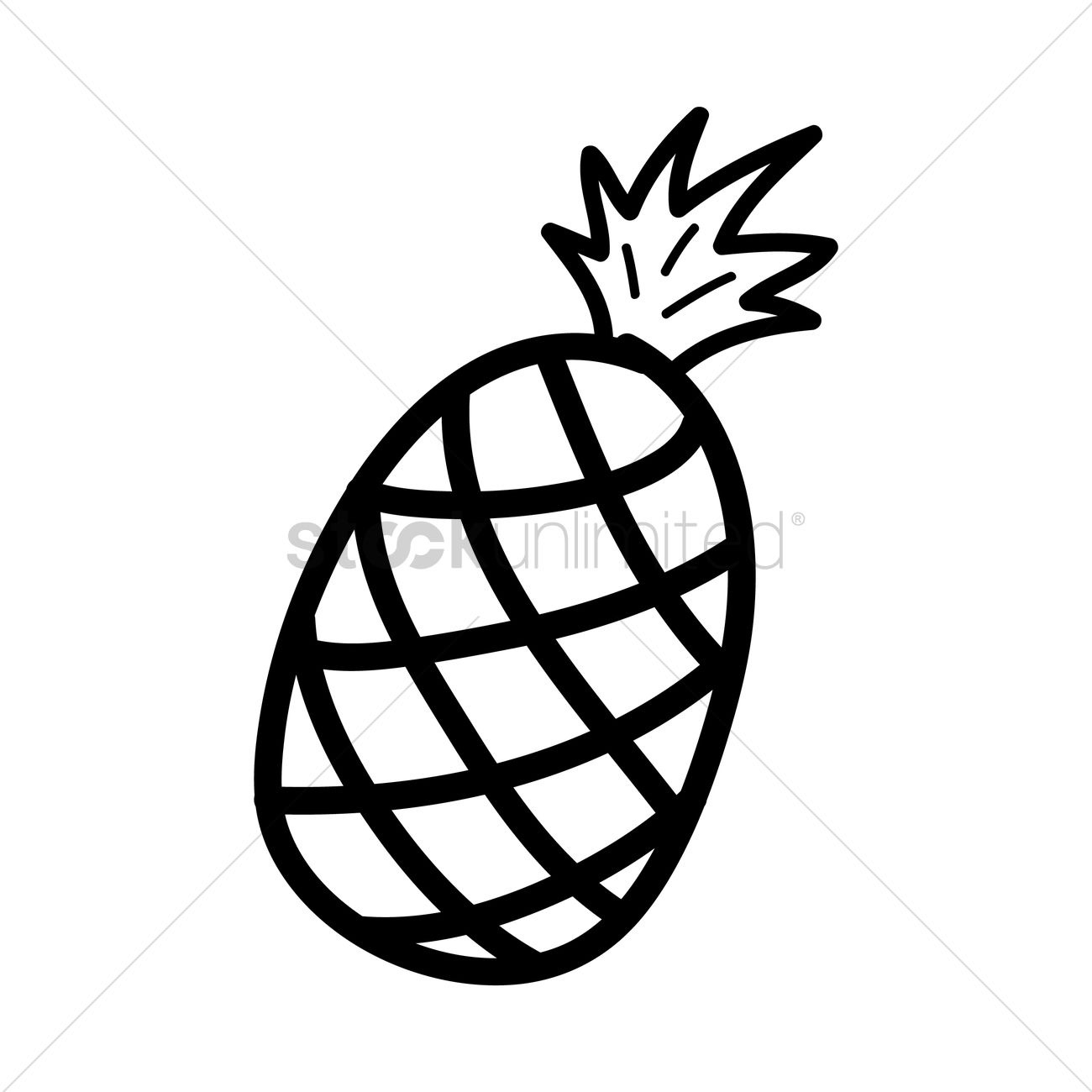 1300x1300 Pineapple Outline Vector