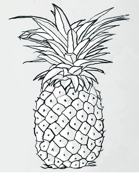 472x627 Pineapple Clipart Fruit Outline