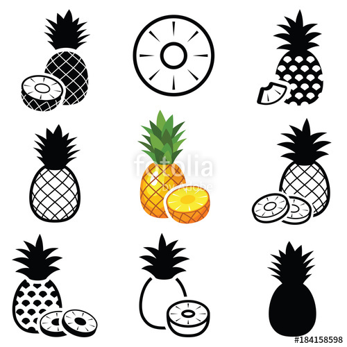 500x500 Pineapple Fruit Icon Collection