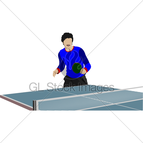 500x500 Ping Pong Player Vector Silhouette Gl Stock Images