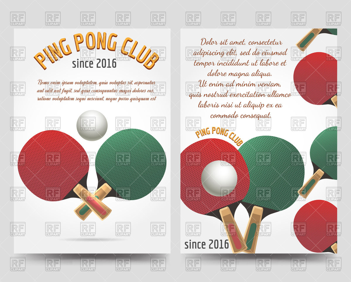 1200x965 Sport Brochure Flyers Template. Ping Pong. Vector Image Vector