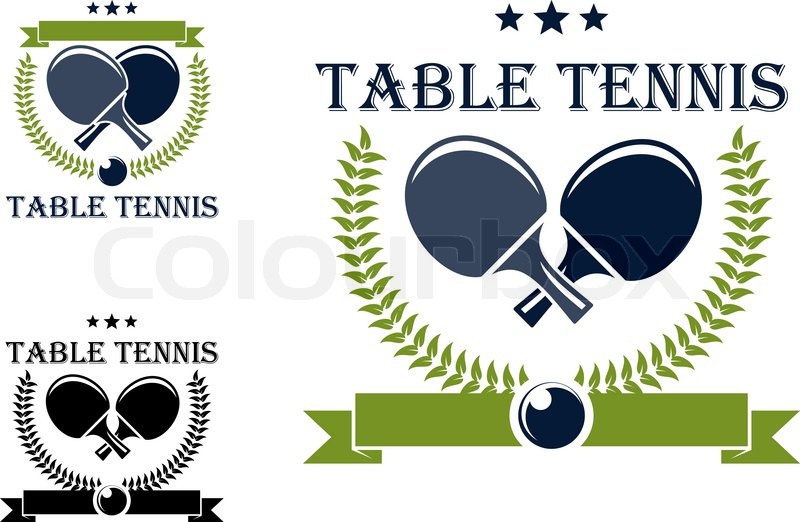800x522 Table Tennis Or Ping Pong Symbols With Rackets, Stars, Laurel