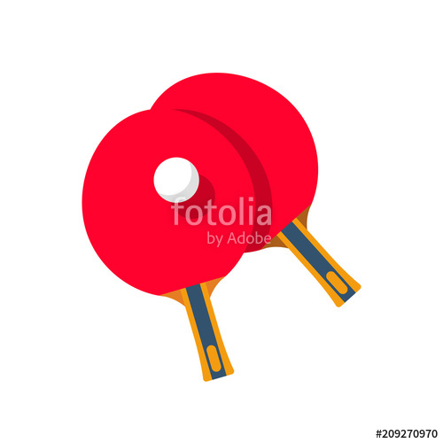 500x500 Table Tennis Rackets. The Game Is Ping Pong. Vector Illustration