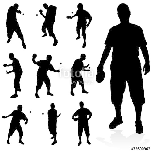 500x500 Table Tennis Ping Pong Player Vector Silhouette Stock Image And