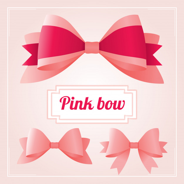 626x626 Luxury Collection Set Of Pink Ribbons And Bows Vector Premium