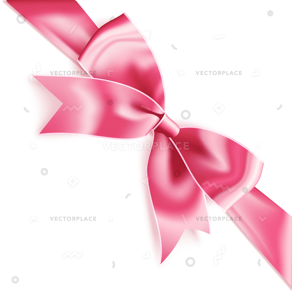 1000x1000 Realistic Satin Pink Bow Knot Ribbon Vector Illustration 59482