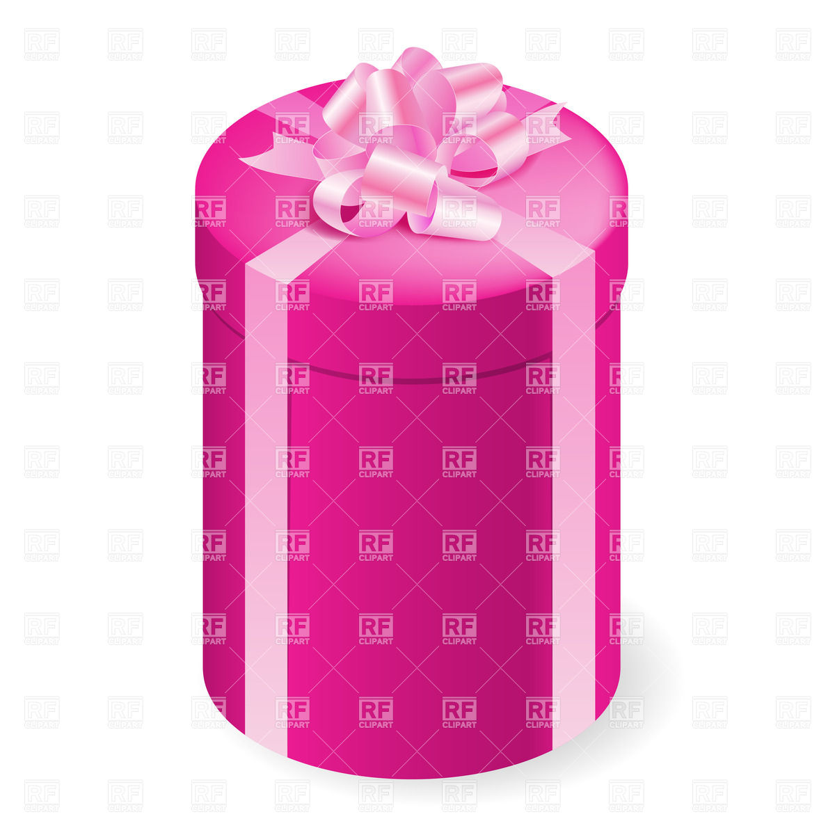 1200x1200 Round Tall Gift Box With Pink Bow Vector Image Vector Artwork Of