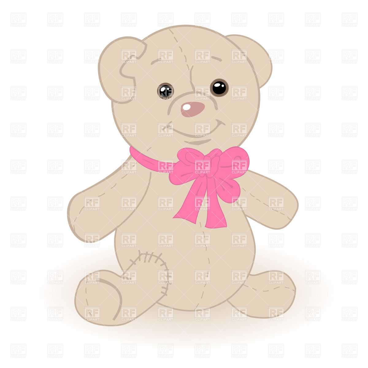1200x1200 Teddy Bear With Pink Bow Vector Image Vector Artwork Of Plants
