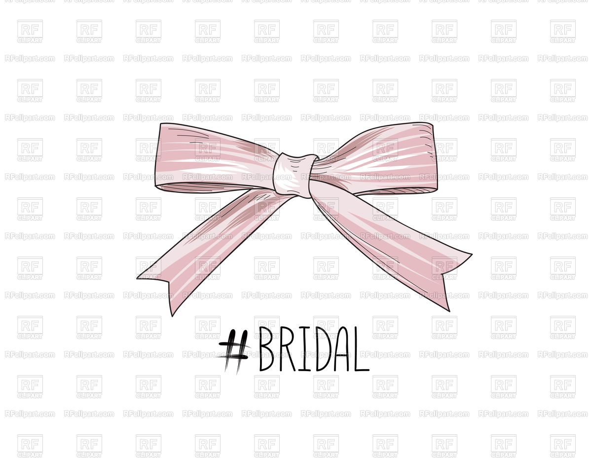 1200x928 Bow Drawn. Gentle Cream Pink Bow Ribbon. Vector Image Vector
