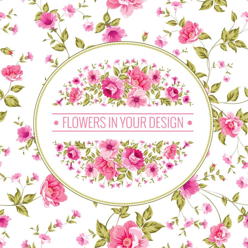 800x800 Pink Flower Background Vector Design [Eps]