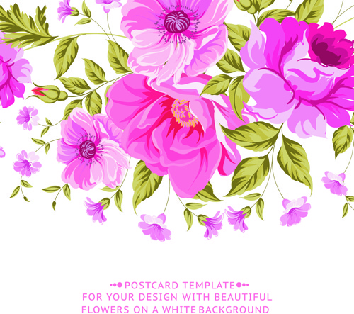 500x443 Pink Flowers Vintage Card Vector Free Vector In Encapsulated