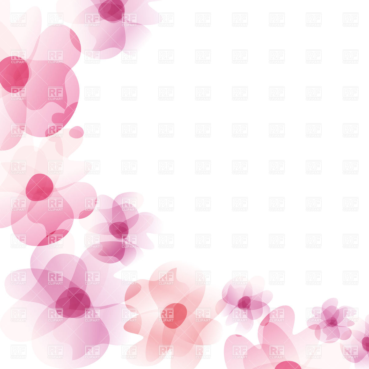 1200x1200 Transparent Pink Flowers Vector Image Vector Artwork Of