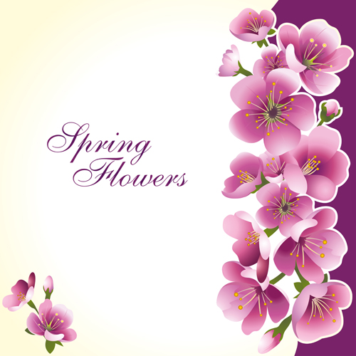 500x500 Dark Pink Flower Spring Background Set Vector 02 Free Download