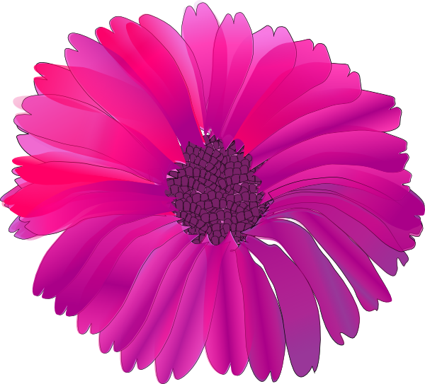 600x543 Pink Flower Clip Art Free Vector 4vector