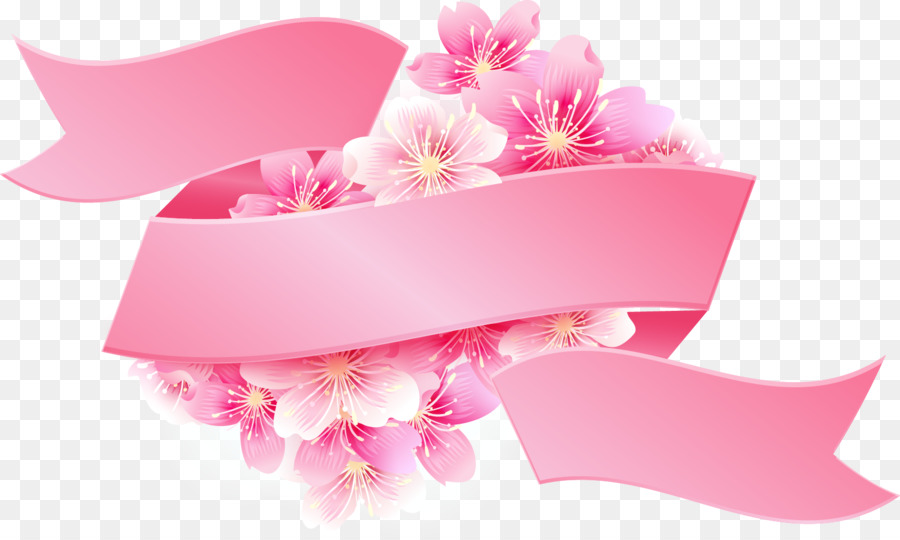 900x540 Pink Ribbon Pink Flowers