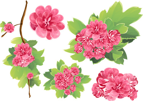 500x354 Spring Pink Flowers Vector Png Images, Backgrounds And Vectors For