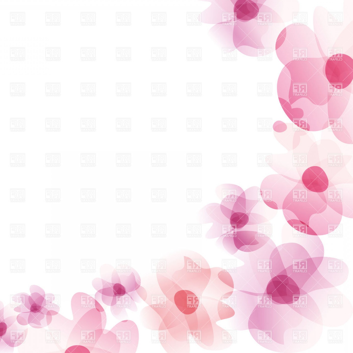 1440x1440 Transparent Pink Flowers Vector Clipart Arenawp