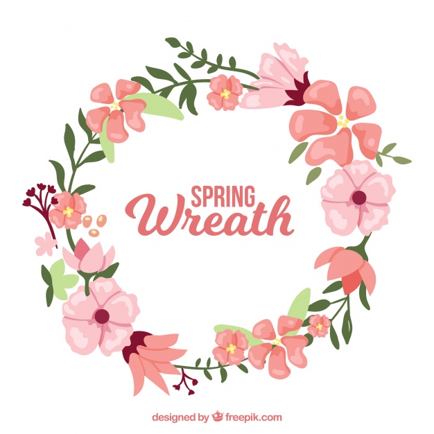 626x626 Decorative Wreath With Pink Flowers Vector Free Download