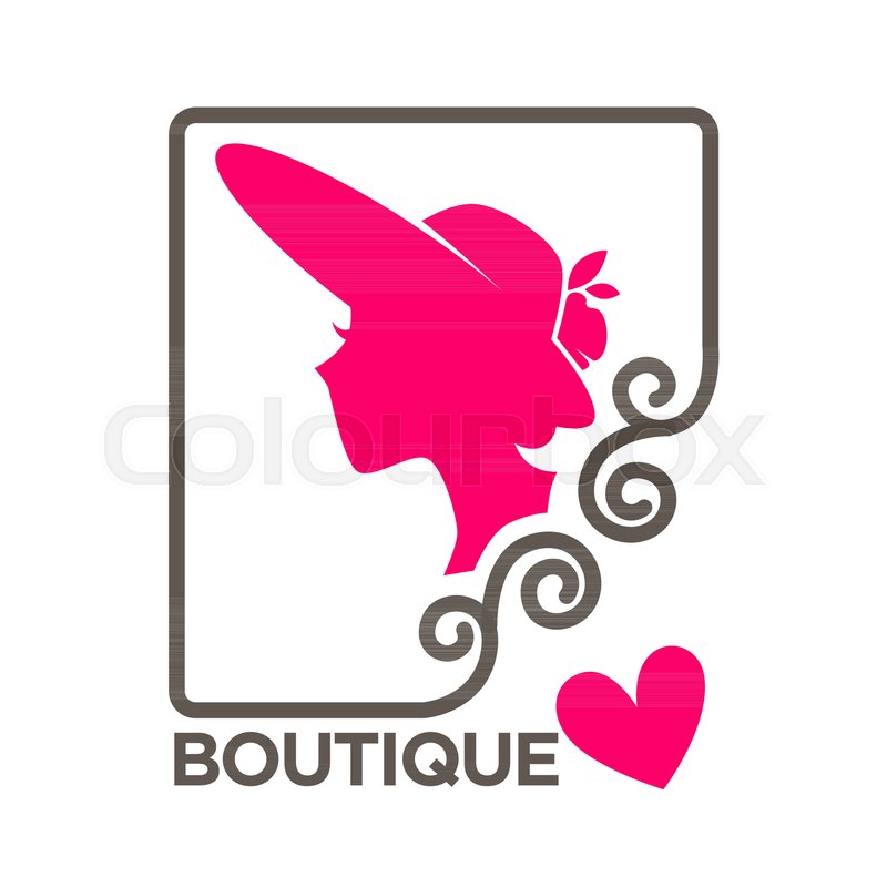 800x800 Fashion Boutique Logo Template Of Woman Head Silhouette In Hat And