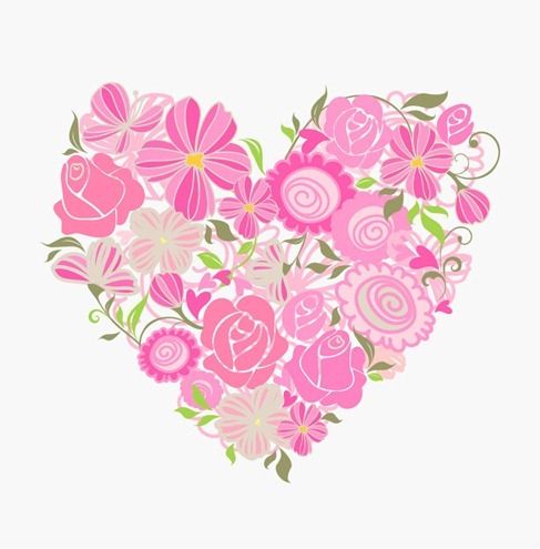 487x495 Pink Floral Heart Vector Graphic Resources Vectors