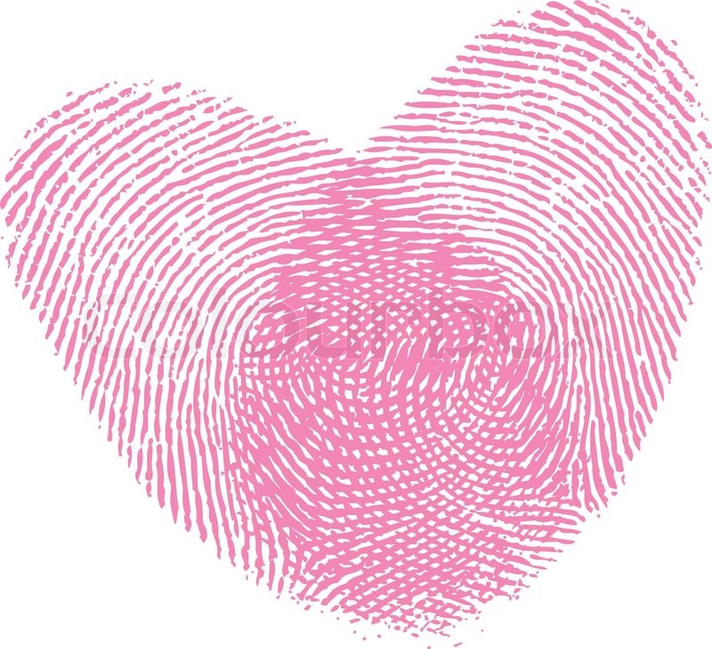 800x729 Pink Heart Created By Two Fingerprints Stock Vector Colourbox