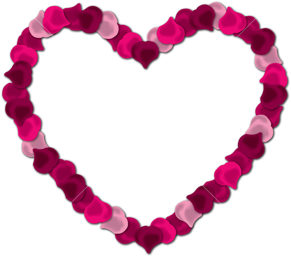 1000x884 Rose Petal Heart Vector Image On A White Background. Royalty Free