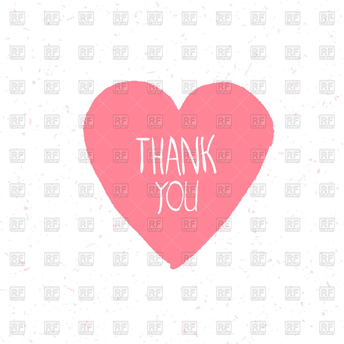 1200x1200 Thank You Hand Drawn Card With Heart Vector Image Vector Artwork