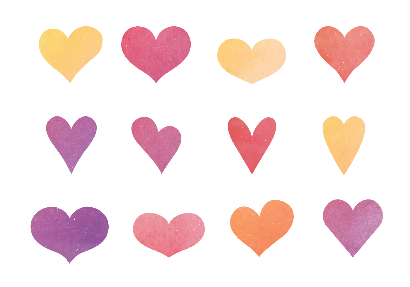 1400x980 Cute Hearts Free Vector Art