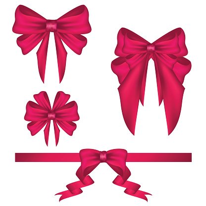 416x416 Set Of Pink Ribbon Bow Vector Stock Vectors
