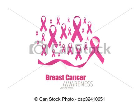 450x327 Breast Cancer Awareness Pink Ribbon. Vector Illustration.