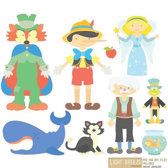 570x570 Pinocchio Digital Clipart Amp Vector Set