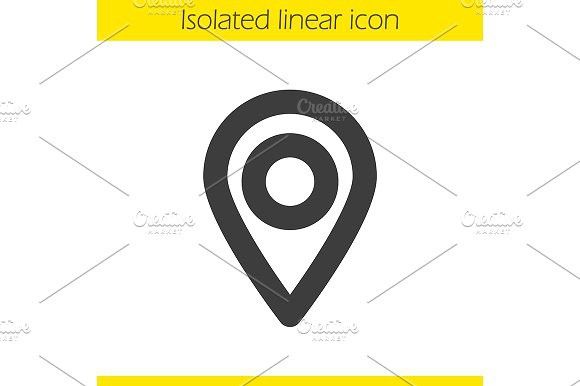580x386 Pinpoint Linear Icon. Vector. Map