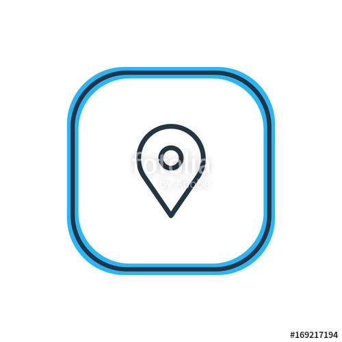 500x500 Vector Illustration Of Location Outline. Beautiful App Element