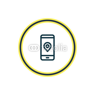 400x400 Vector Illustration Of Pinpoint Icon Line. Beautiful Phone Element