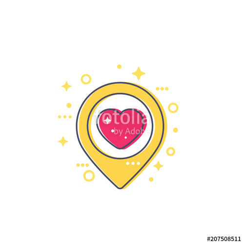 500x500 Pinpoint With Heart, Dating Icon Stock Image And Royalty Free