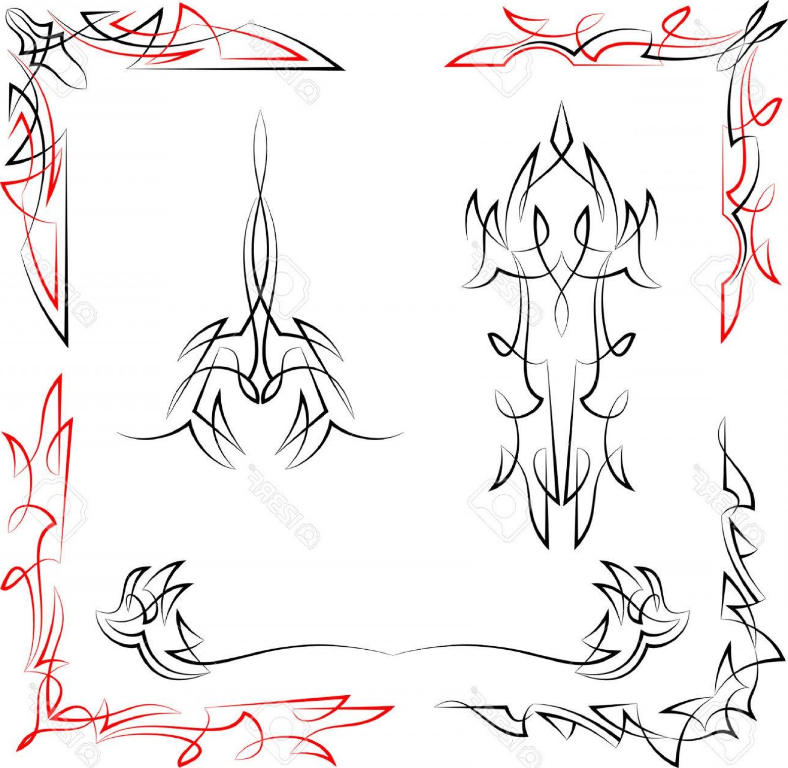 1560x1520 Photostock Vector Pinstripe Graphics Corner Border Vinyl Ready