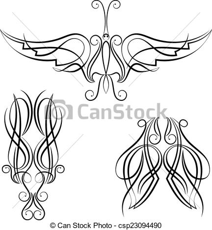 432x470 Pinstripe Graphics Vinyl Ready Vector Art.