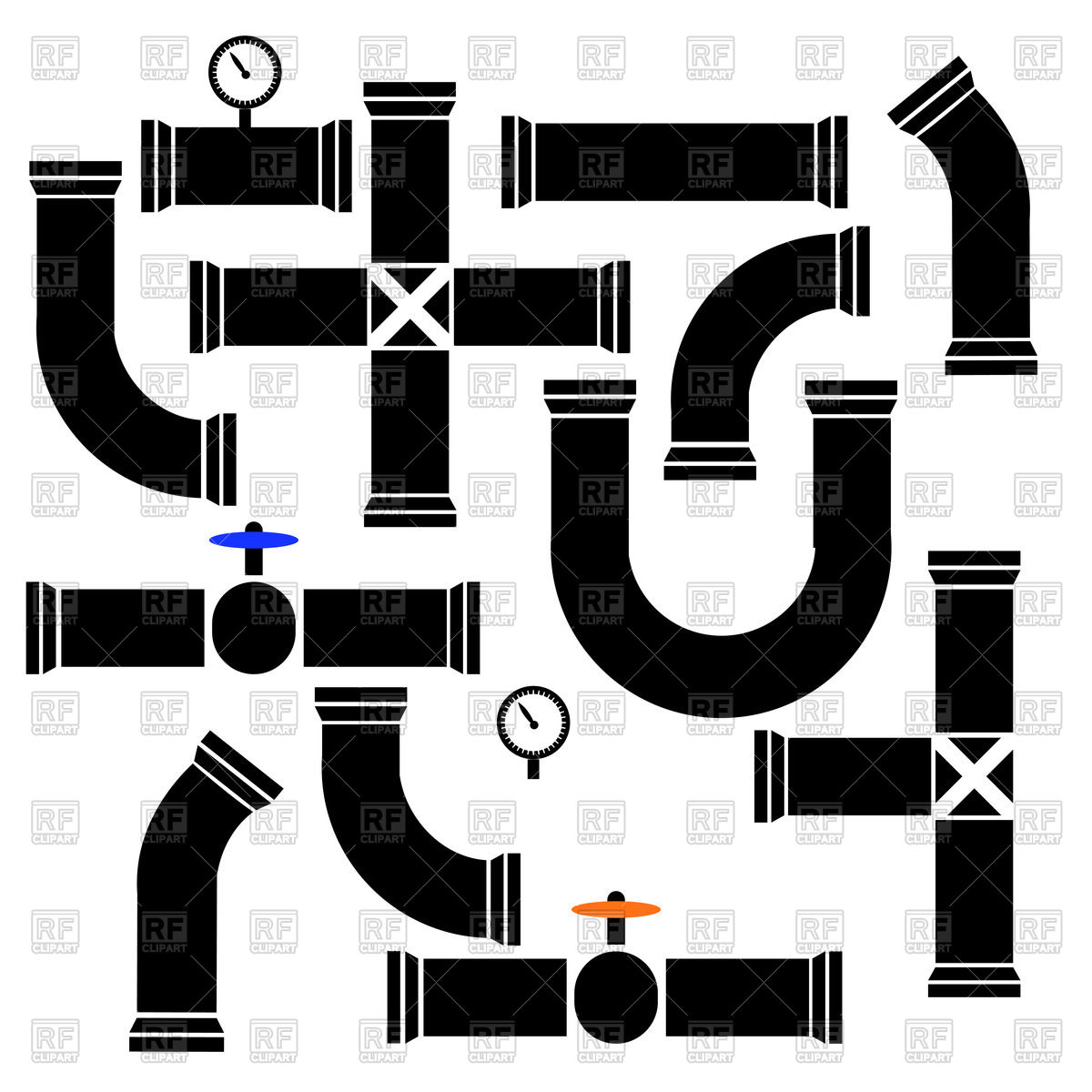 1200x1200 Silhouettes Of Pipe Details Vector Image Vector Artwork Of