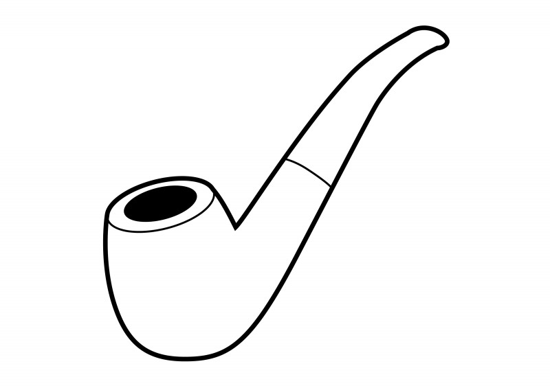 800x565 Smoking Pipe Outline Vector Illustration